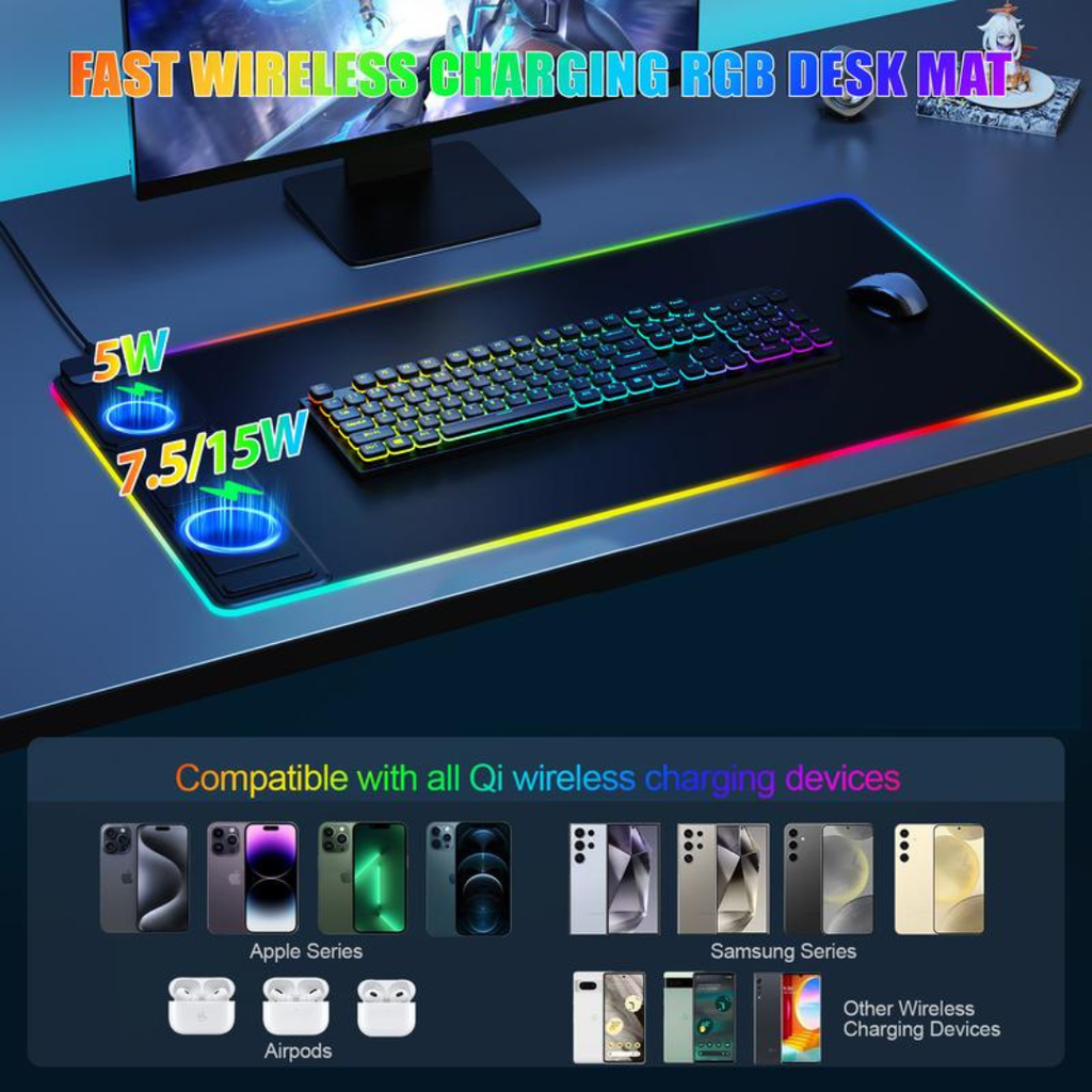 RGB Dual-Charger Mouse Pad