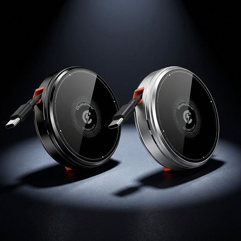 ChubbyCable black and silver portable wireless chargers