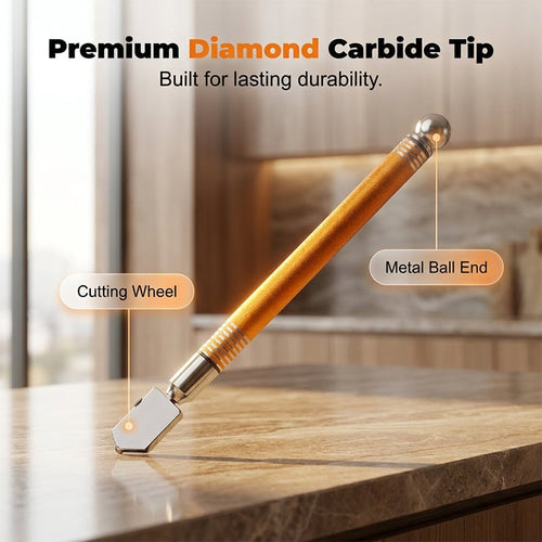 ⚡Professional Diamond Glass Cutter with Alloy Handle Roller Wheel